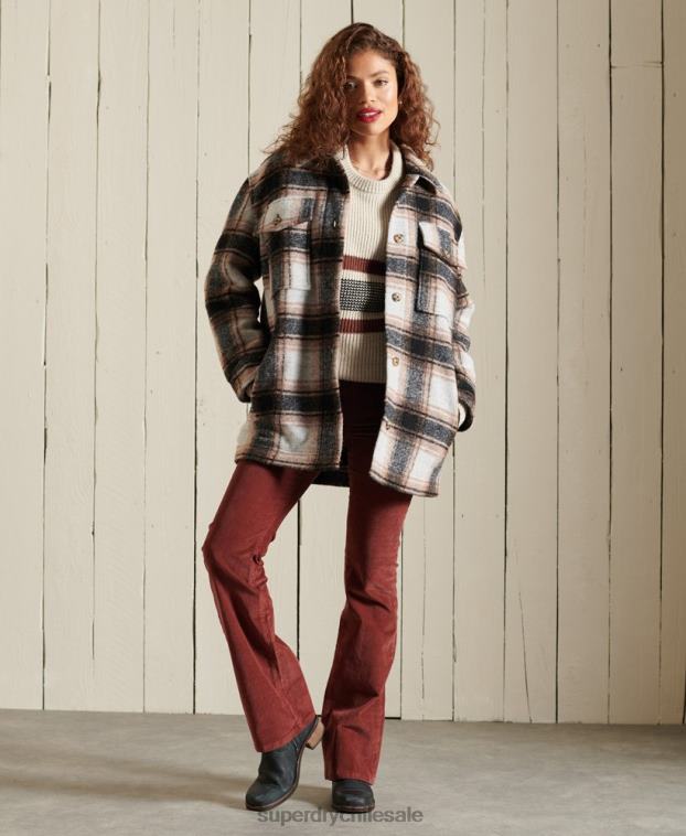 mujer Superdry gris sobrecamisa chaqueta 2R68Z5485