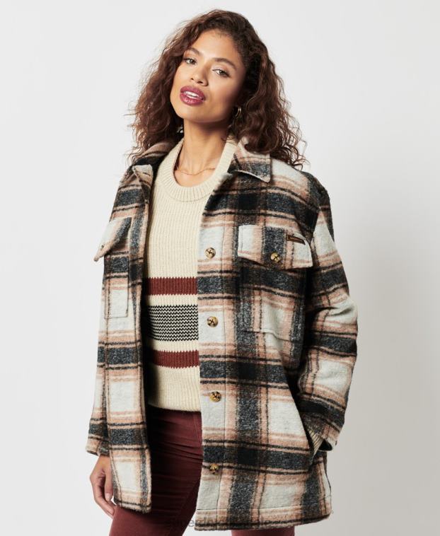 mujer Superdry gris sobrecamisa chaqueta 2R68Z5485
