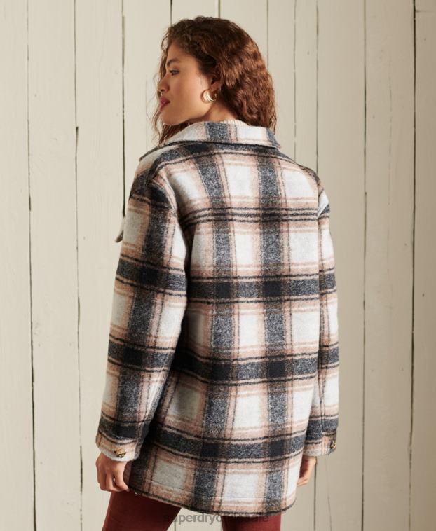mujer Superdry gris sobrecamisa chaqueta 2R68Z5485