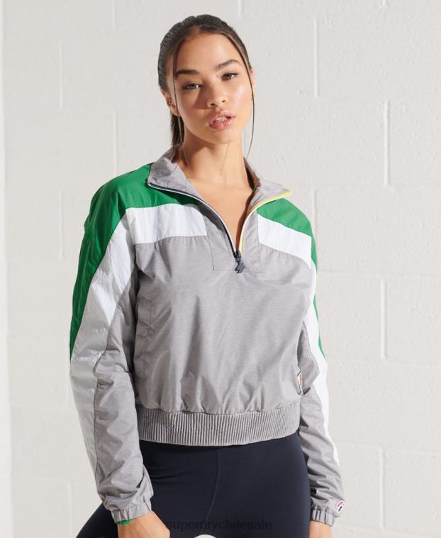 mujer Superdry gris top deportivo dolman 2R68Z5645