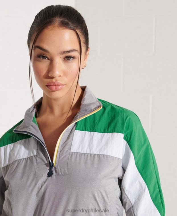 mujer Superdry gris top deportivo dolman 2R68Z5645