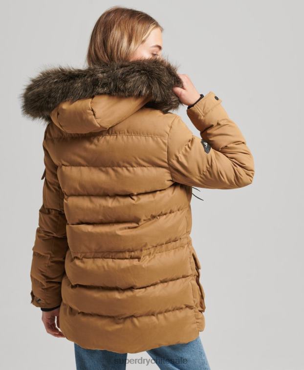 mujer Superdry marrón chamarra parka de expedición de microfibra 2R68Z3654