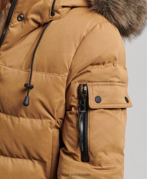 mujer Superdry marrón chamarra parka de expedición de microfibra 2R68Z3654