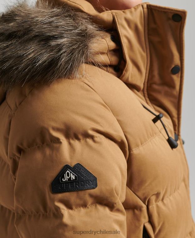 mujer Superdry marrón chamarra parka de expedición de microfibra 2R68Z3654
