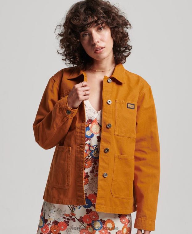 mujer Superdry marrón chamarra vintage de algodón orgánico 2R68Z3538