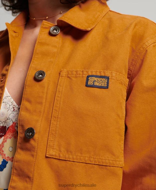 mujer Superdry marrón chamarra vintage de algodón orgánico 2R68Z3538