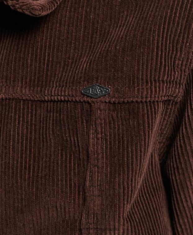 mujer Superdry marrón chaqueta corta de pana 2R68Z1975