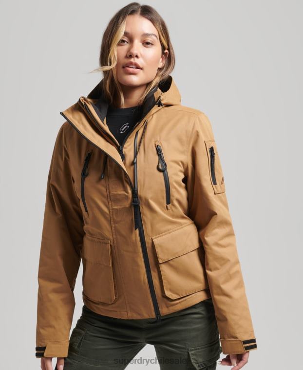 mujer Superdry marrón chaqueta cortavientos de microfibra ultimate 2R68Z5611