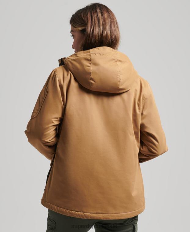 mujer Superdry marrón chaqueta cortavientos de microfibra ultimate 2R68Z5611