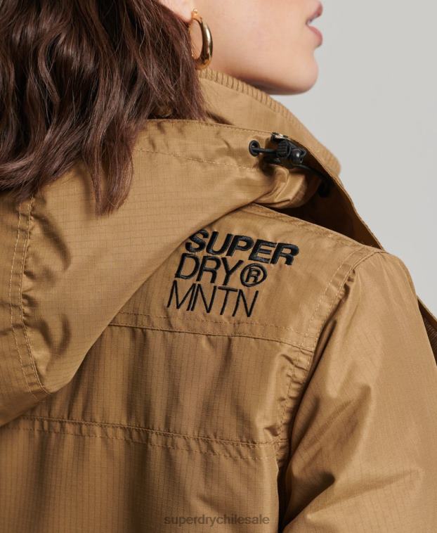 mujer Superdry marrón chaqueta cortavientos mountain sd 2R68Z3618