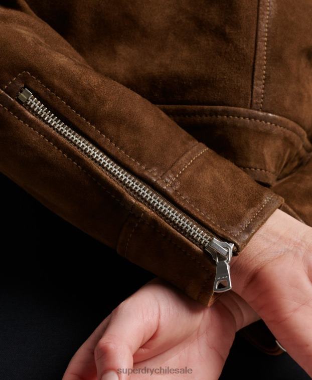 mujer Superdry marrón chaqueta de ante del desierto 2R68Z3541