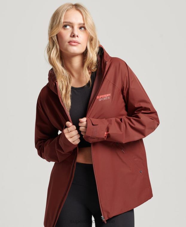 mujer Superdry marrón chaqueta impermeable 2R68Z3620