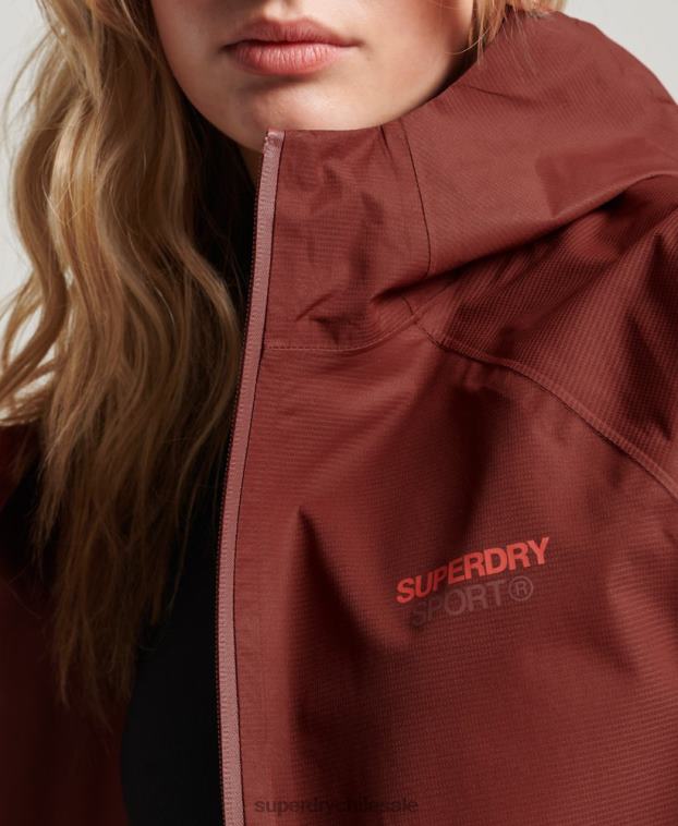 mujer Superdry marrón chaqueta impermeable 2R68Z3620
