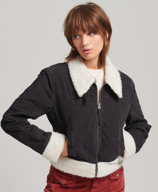 mujer Superdry marrón chaqueta indie con forro de borreguito 2R68Z5469