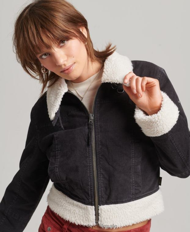 mujer Superdry marrón chaqueta indie con forro de borreguito 2R68Z5469