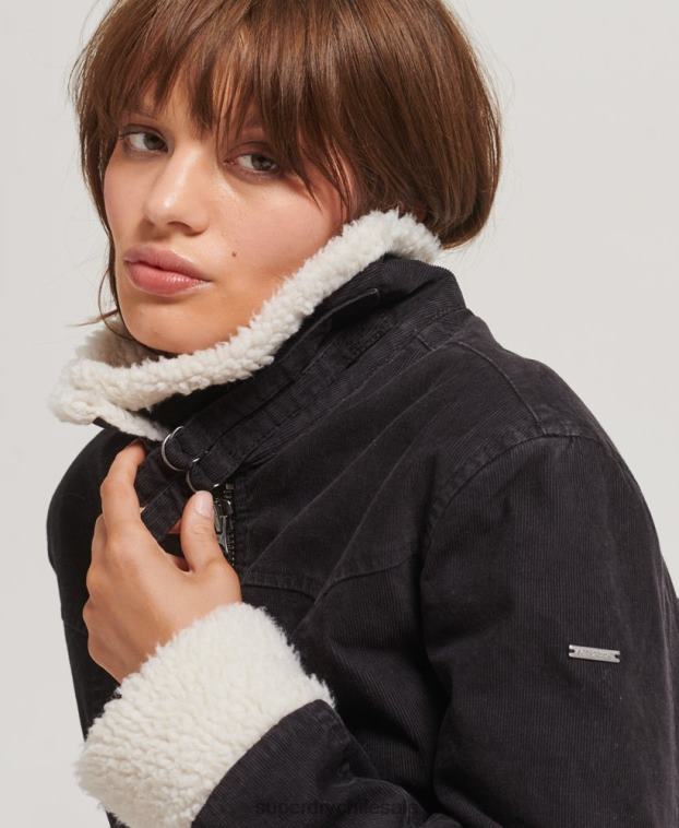 mujer Superdry marrón chaqueta indie con forro de borreguito 2R68Z5469