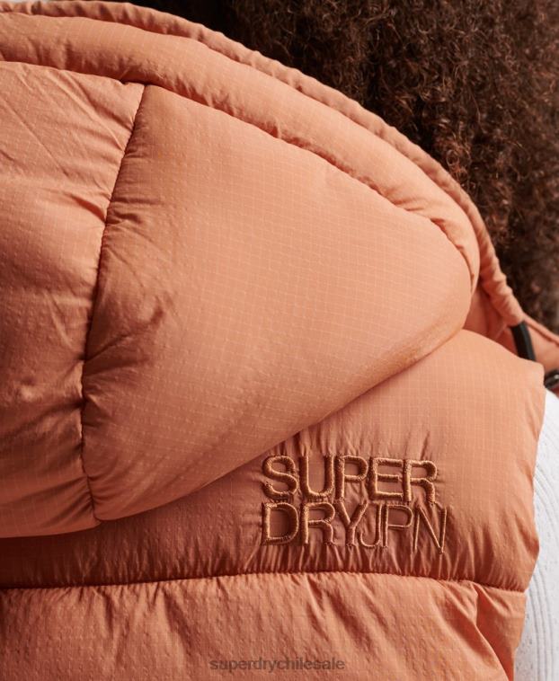 mujer Superdry naranja chaleco acolchado corto touchline 2R68Z3580