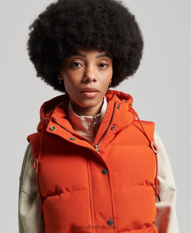 mujer Superdry naranja chaleco everest vintage con capucha 2R68Z3621