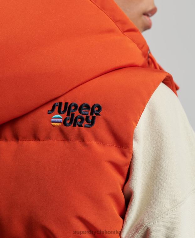 mujer Superdry naranja chaleco everest vintage con capucha 2R68Z3621