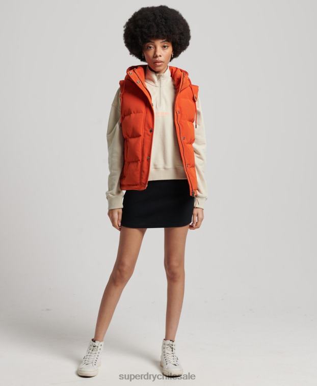 mujer Superdry naranja chaleco everest vintage con capucha 2R68Z3621