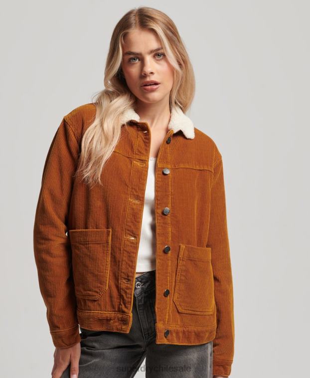 mujer Superdry naranja chaqueta de trabajo de cordón 2R68Z3696