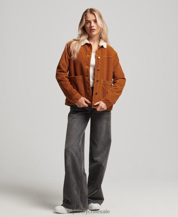 mujer Superdry naranja chaqueta de trabajo de cordón 2R68Z3696