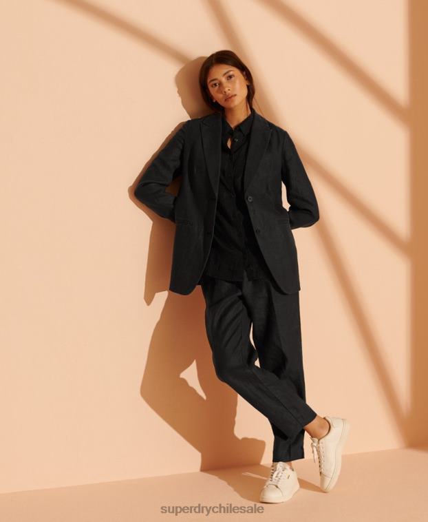 mujer Superdry negro blazer de cáñamo de edición limitada 2R68Z5541