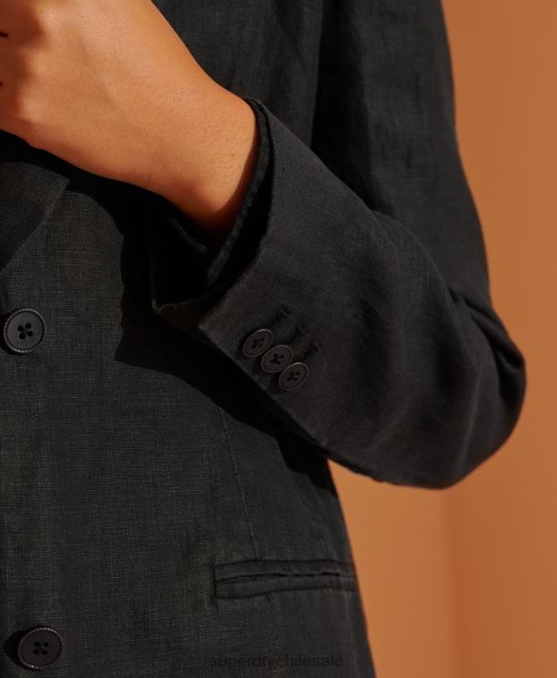 mujer Superdry negro blazer de cáñamo de edición limitada 2R68Z5541