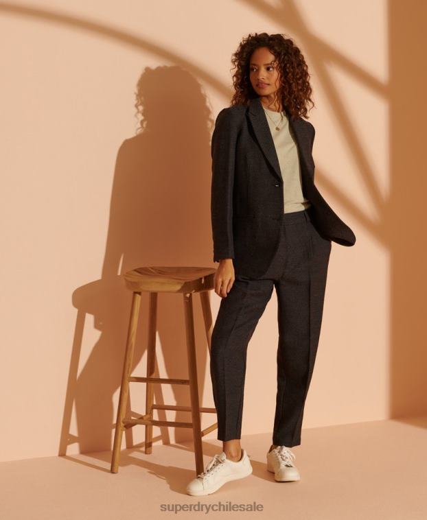 mujer Superdry negro blazer de lana de edición limitada 2R68Z5475