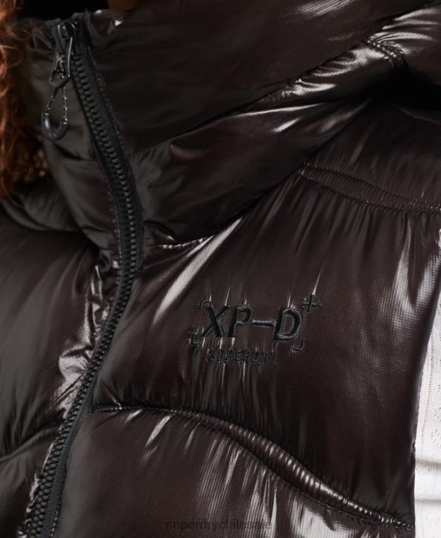 mujer Superdry negro chaleco capitonado Shine Quilt 2R68Z5476