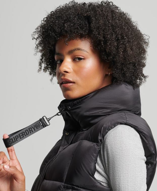 mujer Superdry negro chaleco sport montaña 2R68Z5646