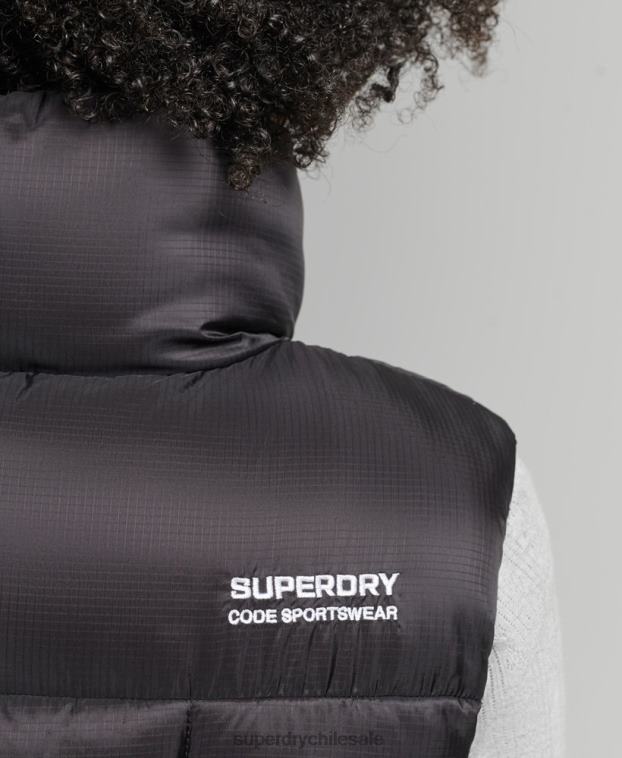 mujer Superdry negro chaleco sport montaña 2R68Z5646