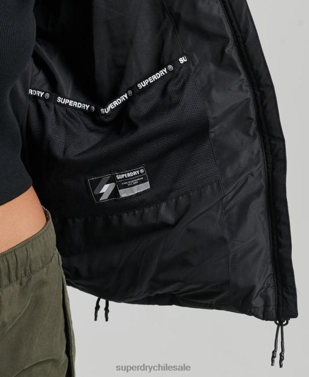 mujer Superdry negro chamarra acolchada Spirit Sports con capucha 2R68Z3739