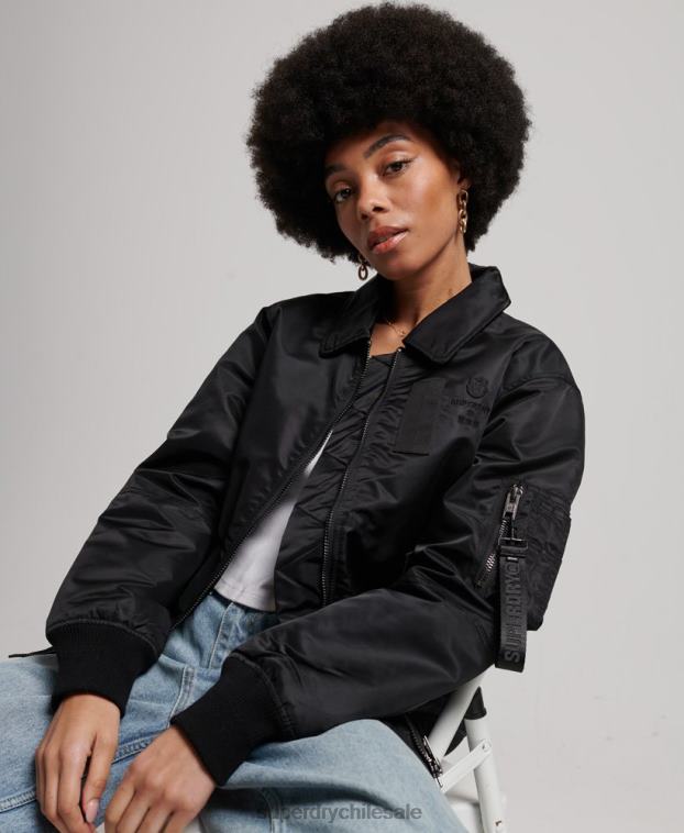 mujer Superdry negro chamarra bomber energía ma2 2R68Z5420