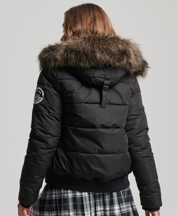mujer Superdry negro chamarra bomber everest ella 2R68Z5465