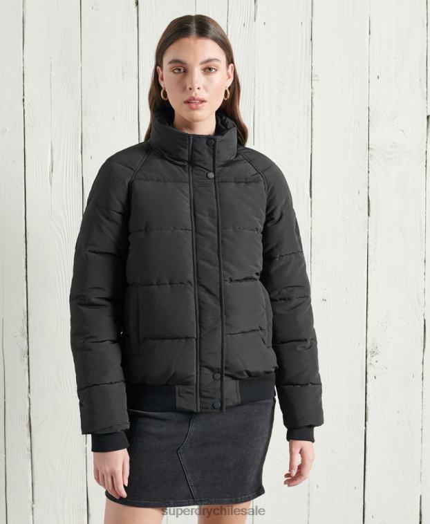 mujer Superdry negro chamarra bomber everest sin capucha 2R68Z5718