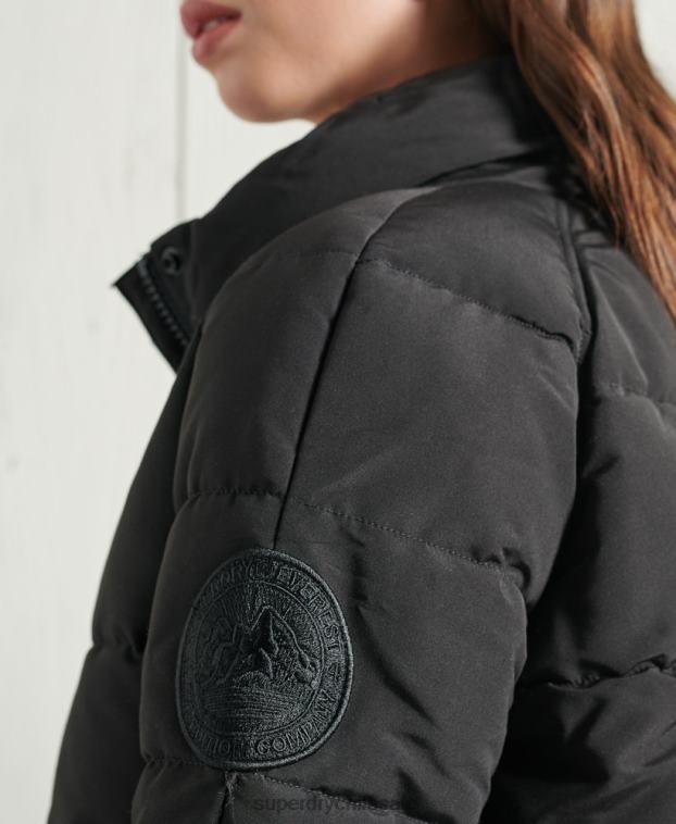 mujer Superdry negro chamarra bomber everest sin capucha 2R68Z5718