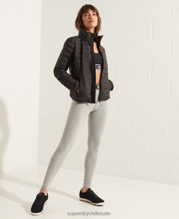 mujer Superdry negro chamarra capitonada de plumas 2R68Z5689
