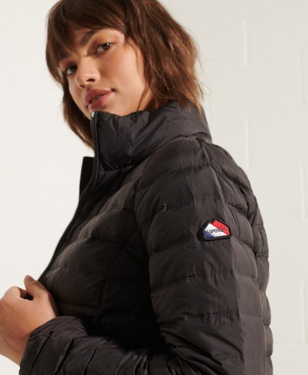 mujer Superdry negro chamarra capitonada de plumas 2R68Z5689