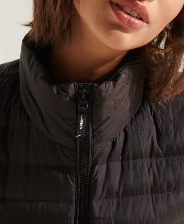 mujer Superdry negro chamarra capitonada de plumas 2R68Z5689