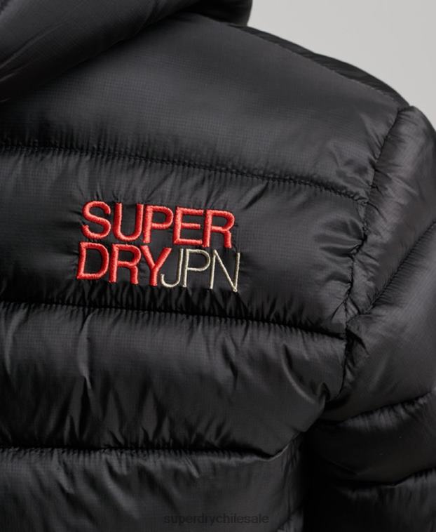 mujer Superdry negro chamarra capitonada deportiva ligera 2R68Z3787