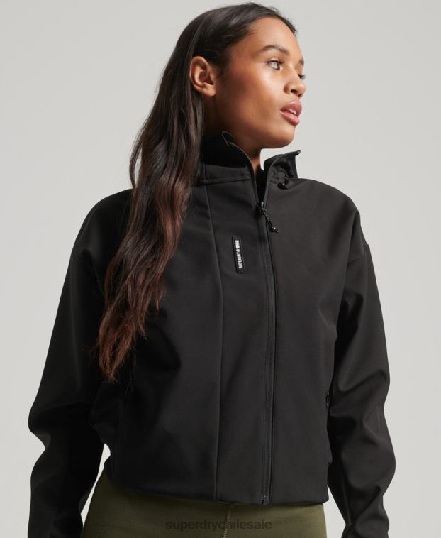 mujer Superdry negro chamarra capitonada técnica 2R68Z5432