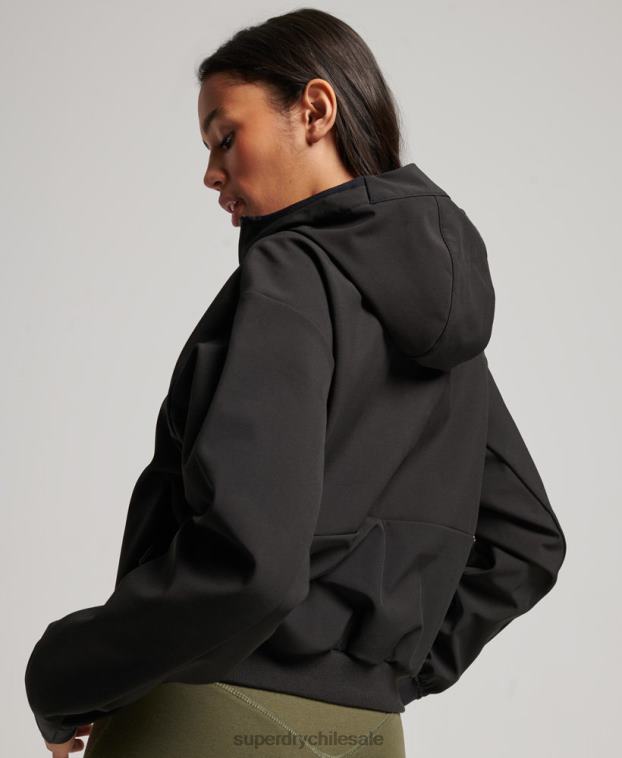 mujer Superdry negro chamarra capitonada técnica 2R68Z5432