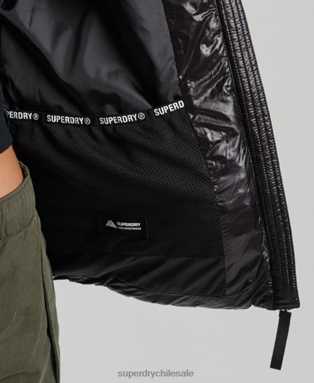 mujer Superdry negro chamarra con capucha de montaña fuji 2R68Z5610