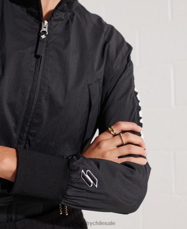 mujer Superdry negro chamarra cortavientos code energy sd 2R68Z5575