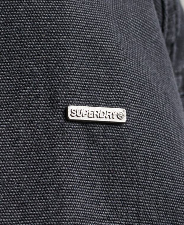 mujer Superdry negro chamarra de lona del club indie 2R68Z3733