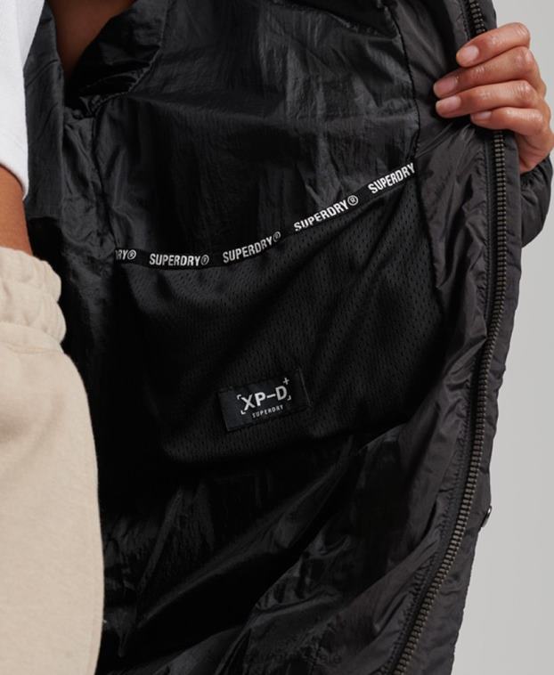 mujer Superdry negro chamarra parka acolchada capullo xpd 2R68Z5435