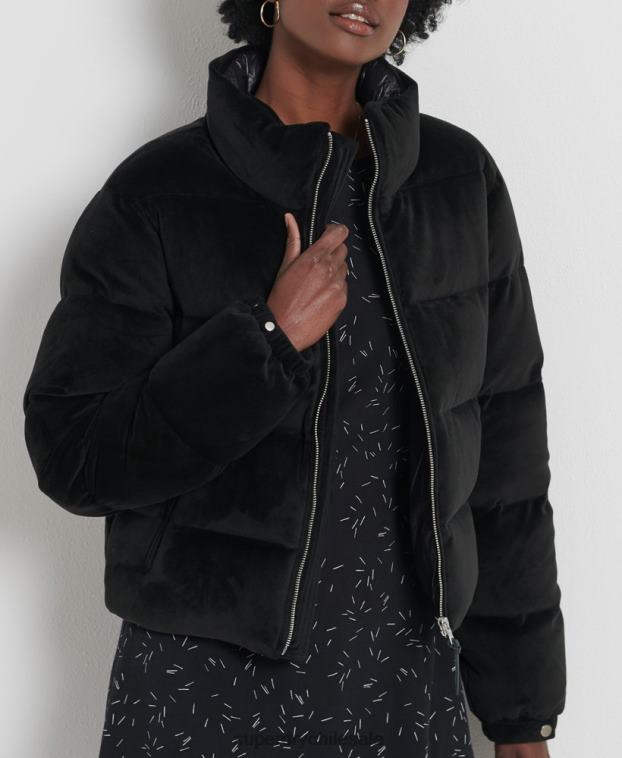 mujer Superdry negro chaqueta acolchada de plumón alpino 2R68Z5630