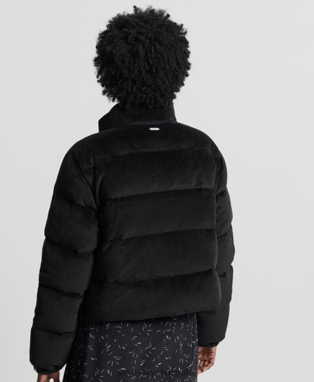 mujer Superdry negro chaqueta acolchada de plumón alpino 2R68Z5630