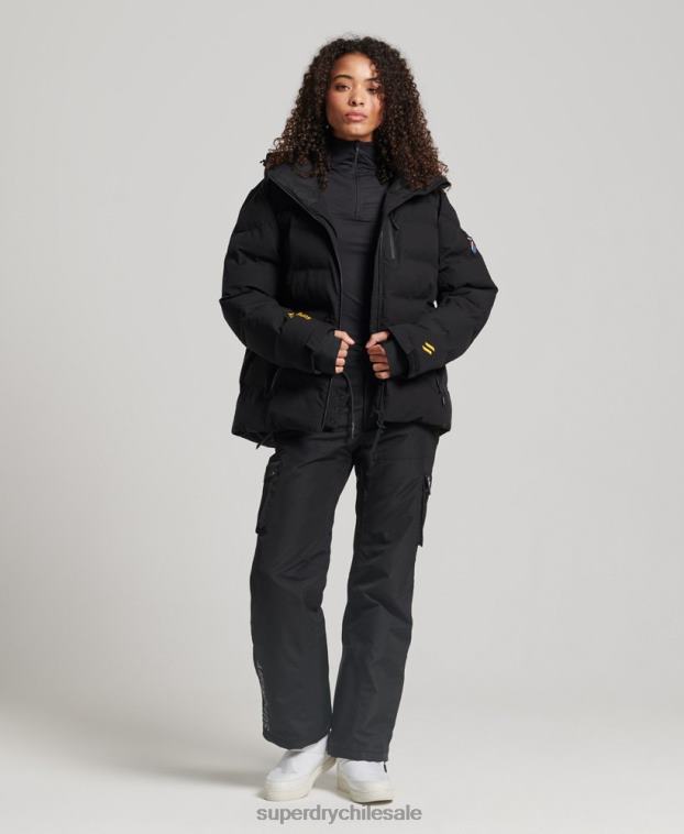 mujer Superdry negro chaqueta acolchada motion pro 2R68Z3637
